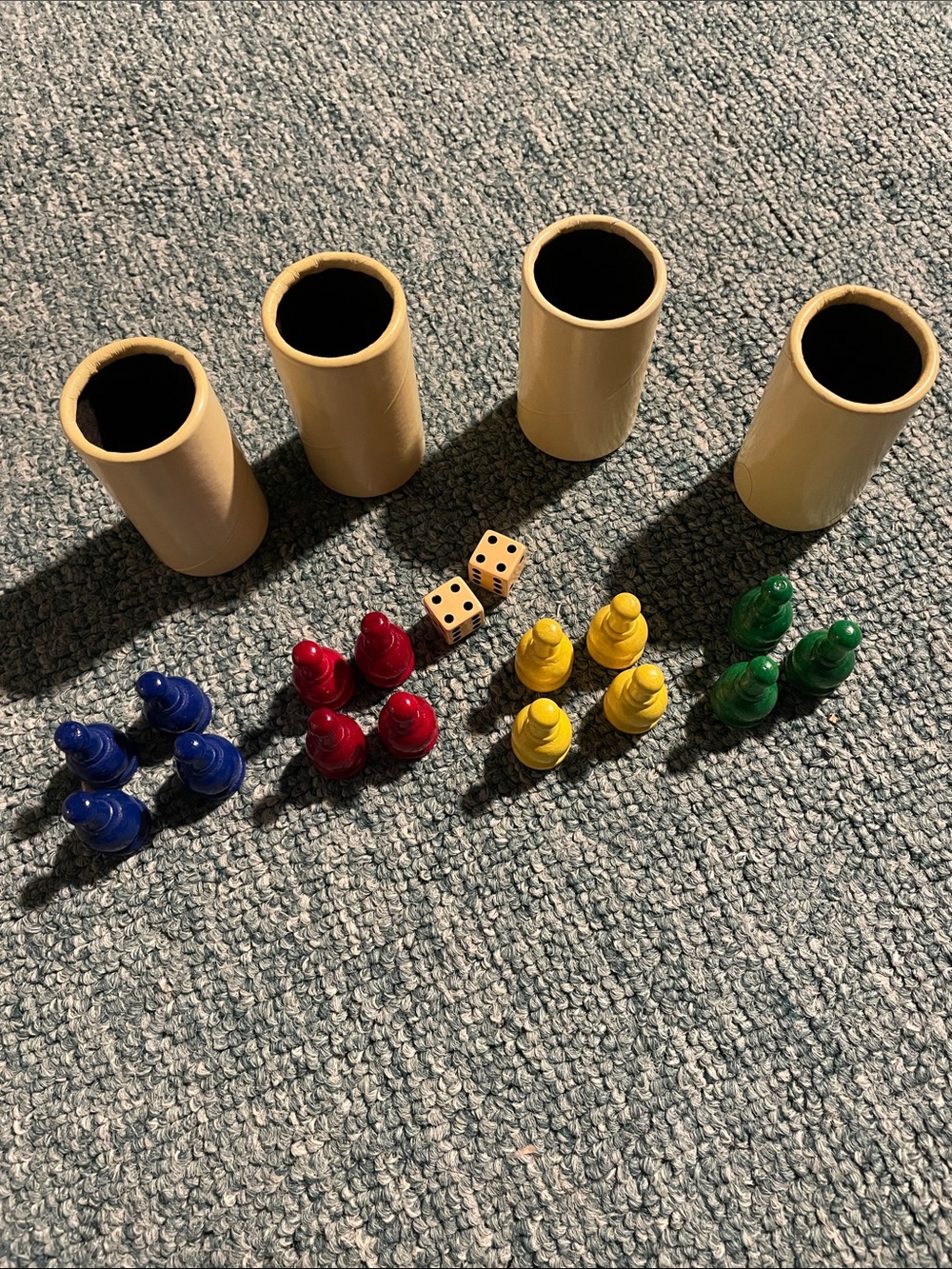 Parcheesi Game Pieces Vintage Wood Selchow & Righter Company Like New
